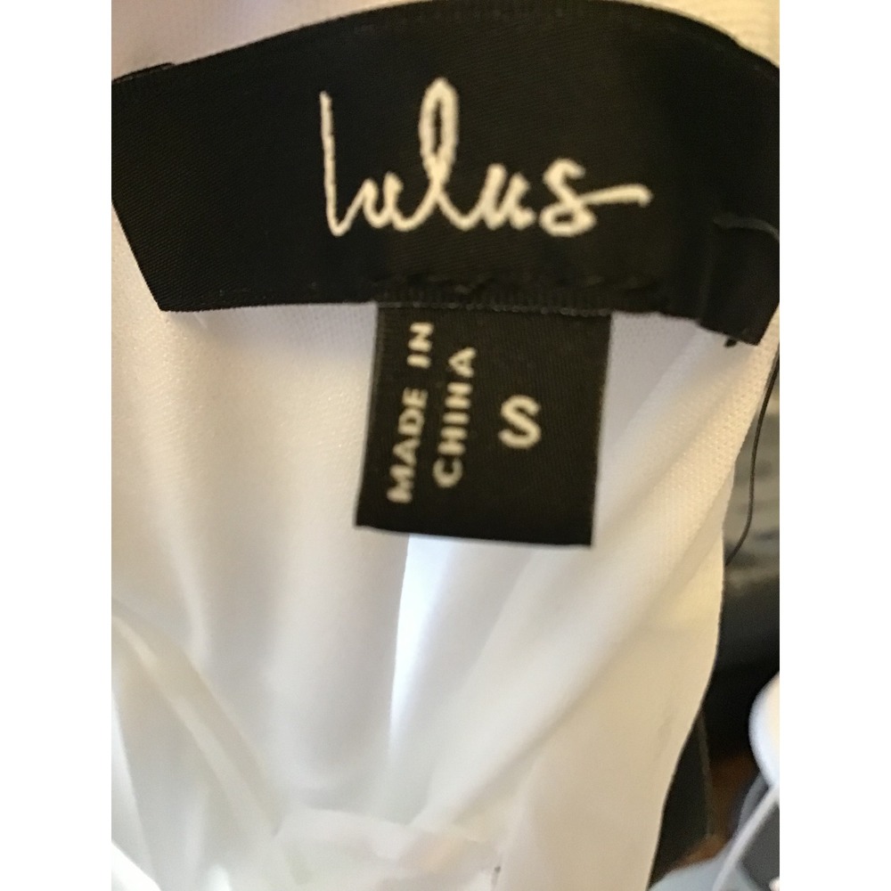Lulus Women's White Terrifically Trendy Tiered Ruffled Mini Dress Size S NWT - Picture 8 of 11
